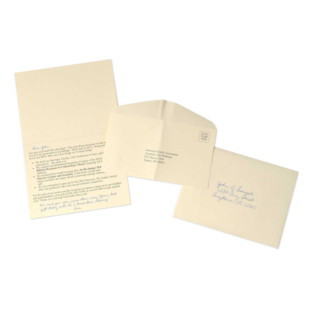 Handwritten mail sample 3 — written by the Uniprod handwriting machine