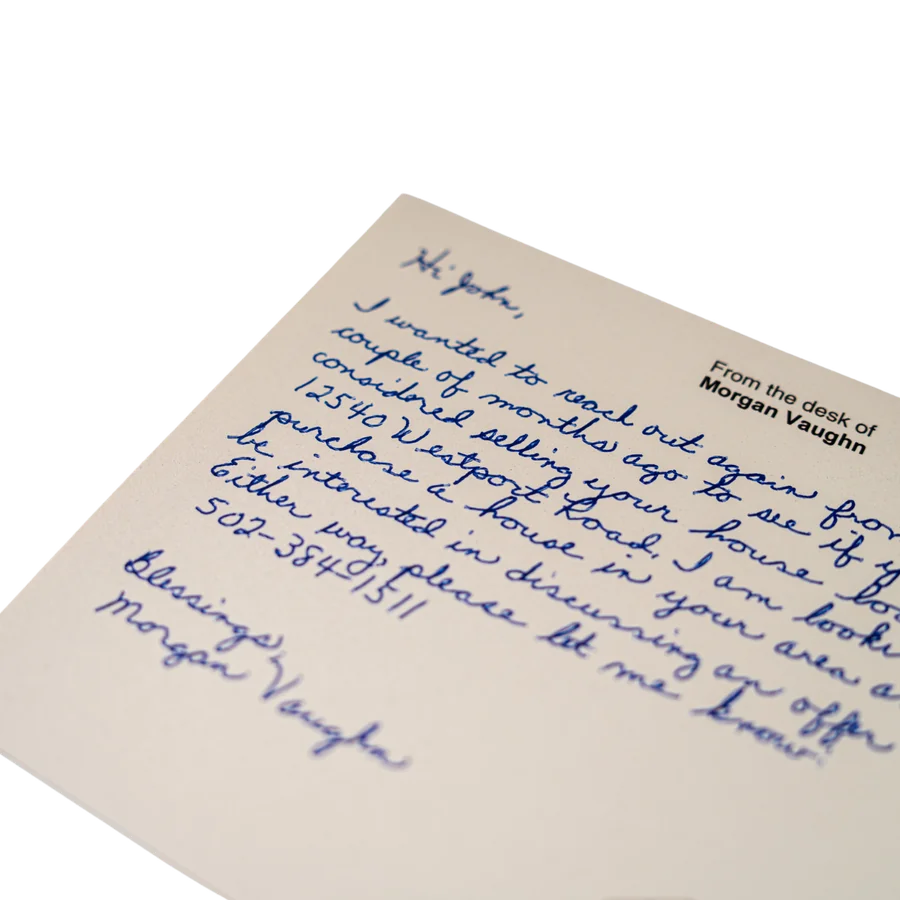 Handwritten mail sample 6 — written by the Uniprod handwriting machine